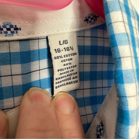 Van Heusen Originals Shirt Button-Down Blue & White Size Large - Picture 9 of 16